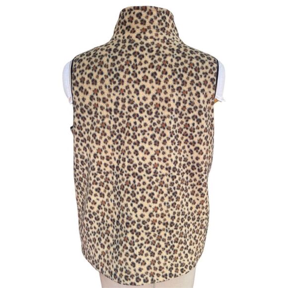New Directions Cheetah Print Vest Sz. PXL Front Zip Stand Up Collar - Picture 6 of 10